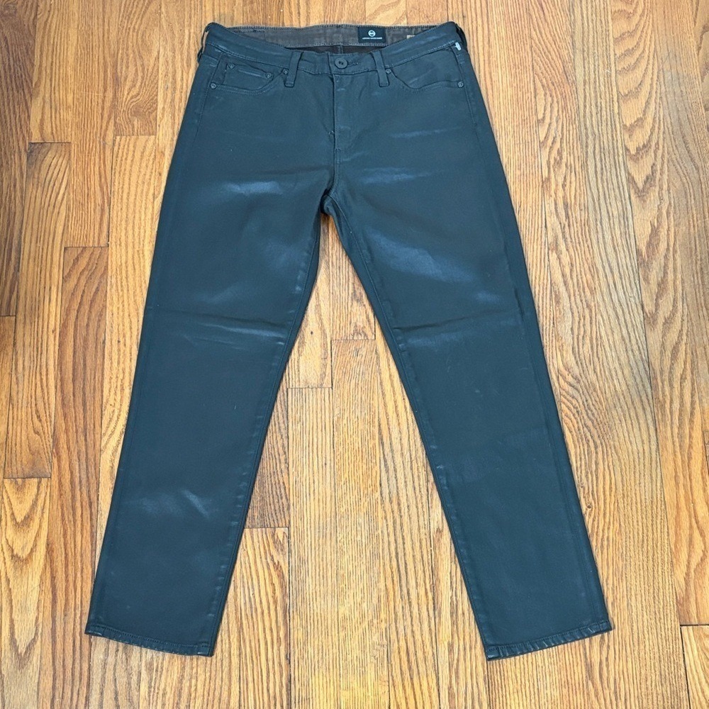 Ag Adriano Goldschmied Prima‎ Crop Jean Leatherette Black size 27 indie sleaze